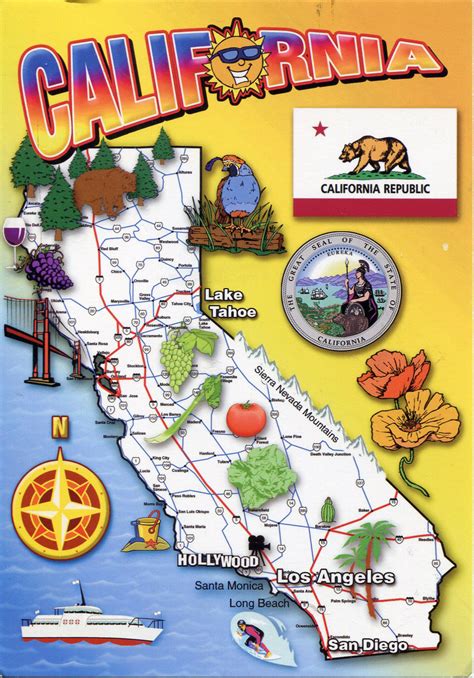 detailed tourist map  california state california state detailed