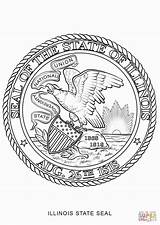 Illinois State Seal Coloring Pages Printable Flag States Categories sketch template