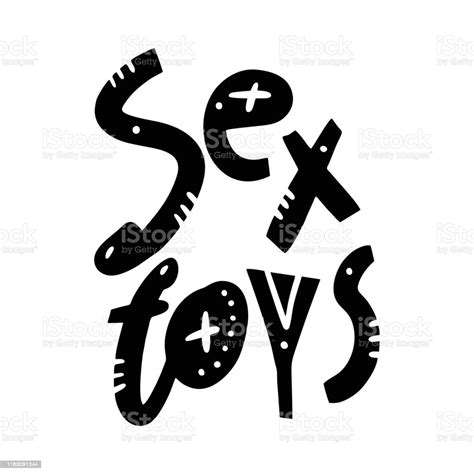 sex toy hand drawn vector lettering isolated on white background stock