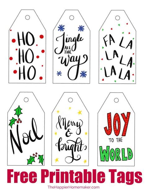 printable christmas gift tags  happier homemaker