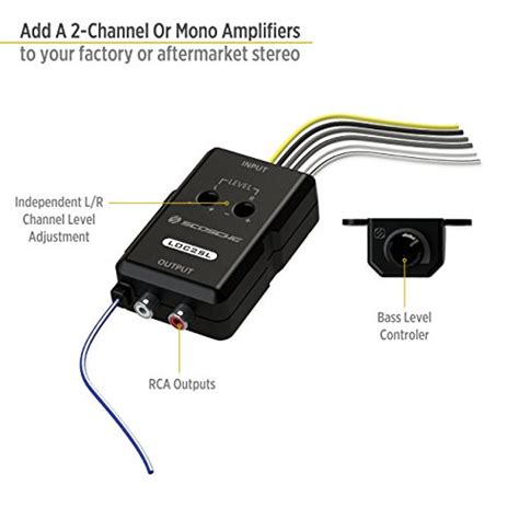 scosche locsl car stereo  channel adjustable amplifier add  adapter  black buy