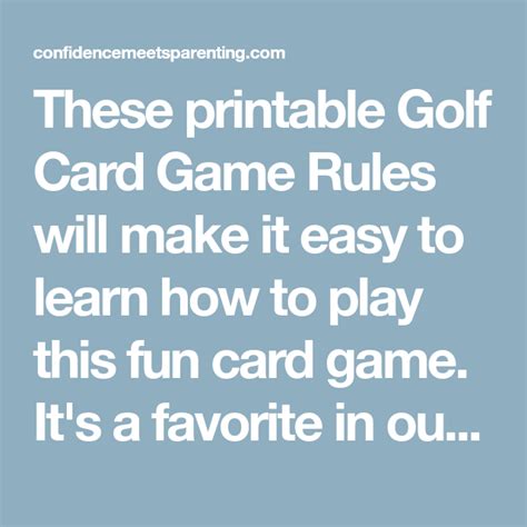 golf card game rules simple printable   play    card