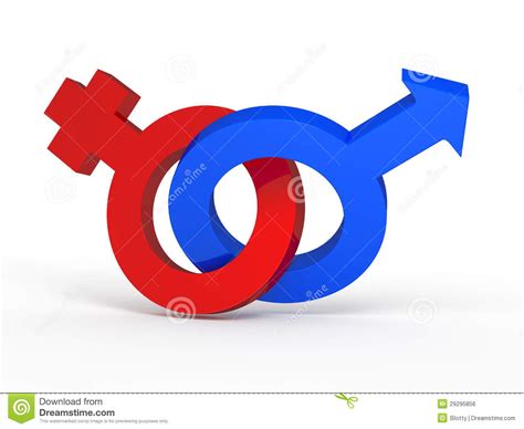 3d femal and male sign on white background stock