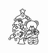 Christmas Coloring Bear Pages Coloringpages1001 Tree Bears Teddy sketch template
