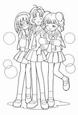 Amigas Copines Amiga Hellokids Coloring Chasseuse Cazadora Cartes Ludinet Cardcaptor Coloriages Escuela Freunde Naoko Sakuras Sasaki Yanagisawa Chiharu Rica Mihara sketch template