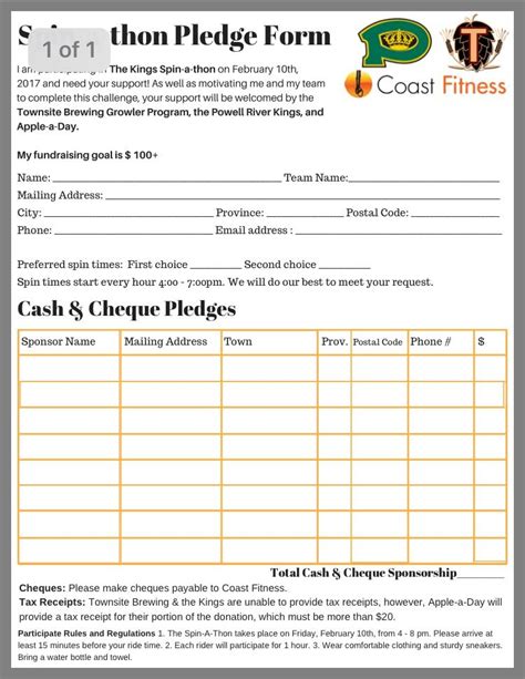pledge sheet pledge fundraising motivation
