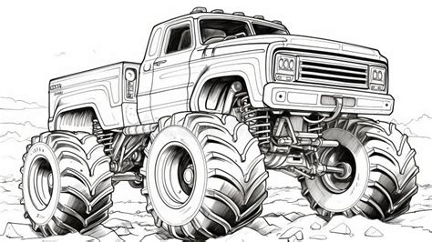 monster truck coloring page stock illustrations  monster truck
