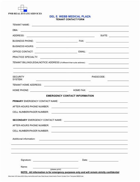 contact information form template   making form youll      templates