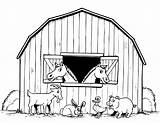 Animals Coloring Barnyard Farm Pages Animal Printable Print Horse Stable Size Categories sketch template