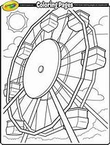 Riesenrad Ferris Jahrmarkt Crayola Kostenlose Ausmalen Freizeitpark Feria Buch Wenn Colouring Colorear Malvorlage Wheels Getdrawings Leinwand Malbuch Malbögen Zeichnen Amusement sketch template
