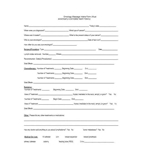 59 Best Massage Intake Forms For Any Client Printable Templates In