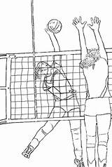 Volleyball Coloring Realistic Pages Color sketch template