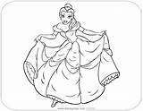 Coloring Belle Beast Beauty Pages Disneyclips Curtseying sketch template