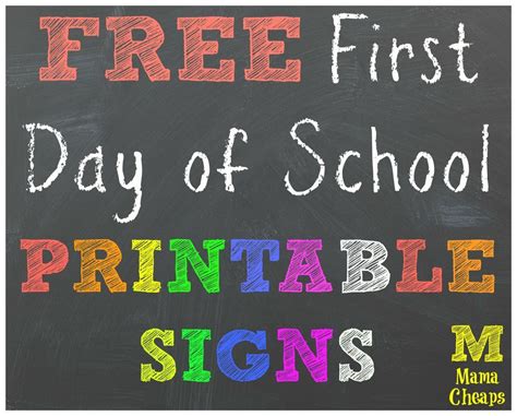 school printable chalkboard signs   day  school  day  school