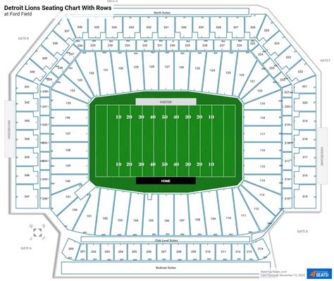 detroit lions seating charts  ford field rateyourseatscom