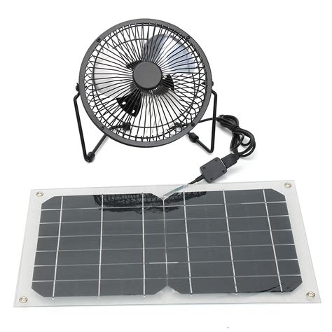buy   black solar panel powered usb  fan cooling ventilation car