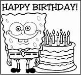 Coloring Birthday Spongebob Happy Pages Bob Squarepants Cake Kids Papa Sponge Printable Sister Disney Color Print Says Sheets Clipart Colouring sketch template