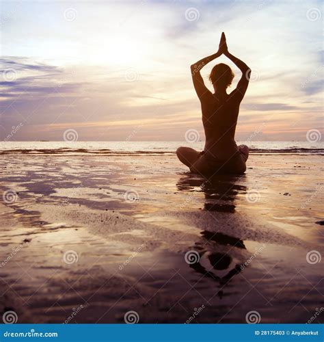 yoga  sunset stock image image  lotus equanimity