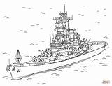 Coloring Uss Missouri Pages Battleship Military Destroyer Navy Printable Drawing Supercoloring Army Colorings sketch template