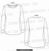 Sleeve Long Shirt Template Flat Vector Fashion Templates Sketch Superholik Illustrator Designs Longsleeve sketch template
