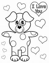 Coloring Pages Valentines Kids Doggy sketch template