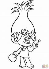 Trolls Poppy Coloring Pages Troll Dreamworks Printable Drawing Clipart Print Cartoon Printables Supercoloring Book Color Colouring Doll Princess Sheets Disney sketch template