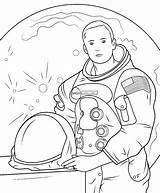 Astronaut Coloring Pages Space Cosmonaut Flies Wonder sketch template
