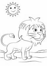 Coloring Lion Cartoon Cute Pages Printable Drawing Categories sketch template