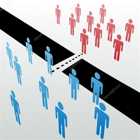 separate groups find common ground  unite merge   gap illustration