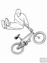 Bmx Coloring Drawing Pages Whip Bike Printable Biker Drawings sketch template