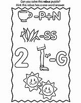 Rebus Message Coloring Pages Crayola Solve sketch template