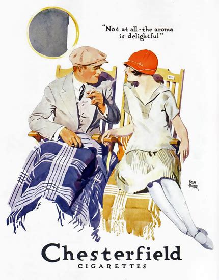 chesterfield flirt on deck cigarettes 1926 mad men art vintage ad art collection
