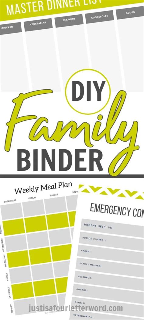 diy family binder  printable sheets family binder family binder