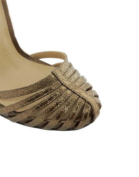 steve madden asos handwritten heeled sandals in metallic lyst