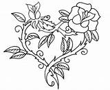 Coloring Pages Hearts Flowers Heart Roses Drawing Color Printable Getcolorings Print Getdrawings sketch template