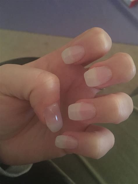 clear dip nails shaped   nails dipped nails manicure