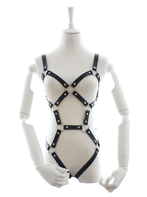 body harness bdsm sexy bondage women slave game tools black faux
