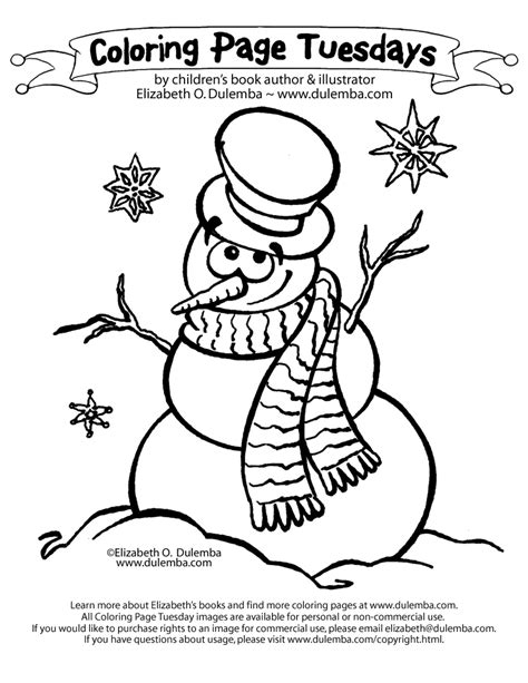 dulemba coloring page tuesday snowman