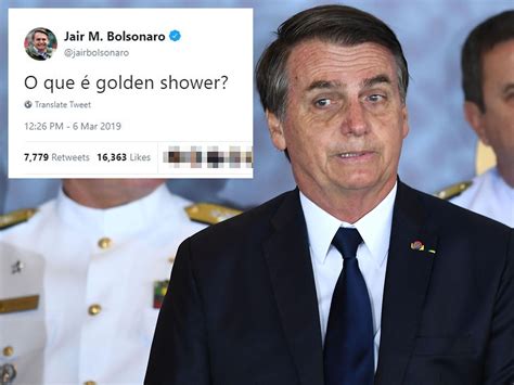 brazil s jair bolsonaro tweets what is a golden shower