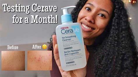 testing cerave sa cleanser   month youtube