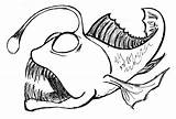 Fish Coloring Drawing Pages Angler Sea Deep Anglerfish Dragon Nemo Colouring Pencil Draw Template Print Aquarium Drawings Color Cool Sketch sketch template