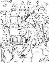 Coloring Pages Alley Path Family Doodle Reunion Wood sketch template