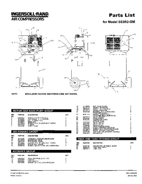 ingersoll rand ssr gm air compressor parts list manual