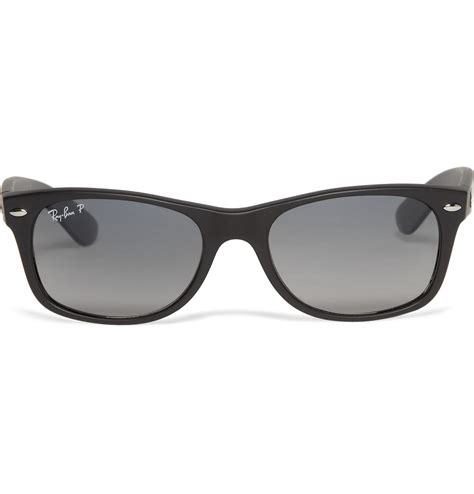 lyst ray ban new wayfarer polarised matte sunglasses in black for men