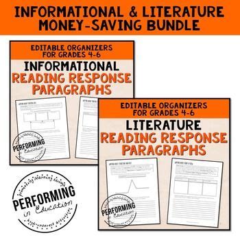 reading response paragraphs editable informational  literature