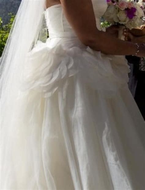 ivory organza tulle vw formal wedding dress size     retail wedding dresses