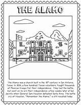 Alamo Coloring Informational Geography Poster Text Craft Activity sketch template
