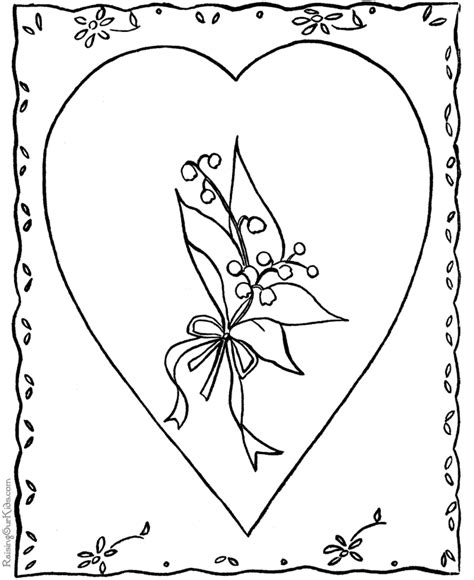 valentine card coloring page  print