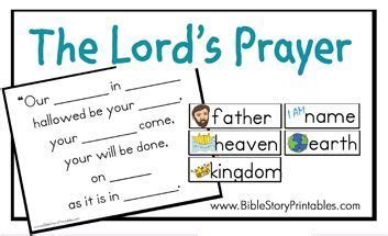 p   prayer lords prayer picture fill   blanks bible
