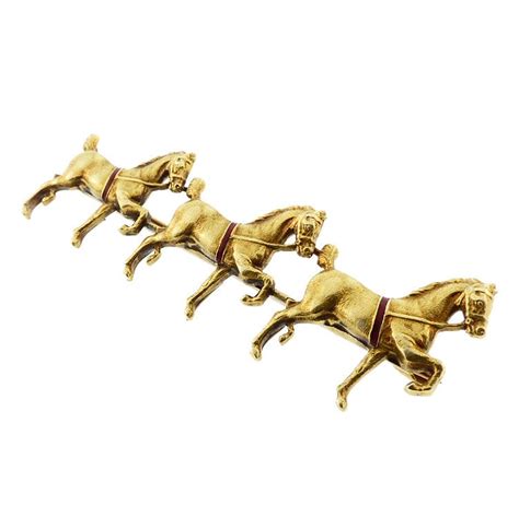 gold enamel horse pin equestrian pin antique horse pin horse gift  gold animal pin